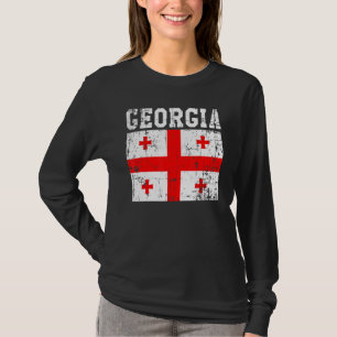 Retro Vintag Georgia Flag Georgian Roots T-Shirt