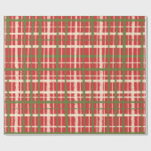 Retro Vintag gestrichen Kariertes Weihnachtsmuster Geschenkpapier (Flach)
