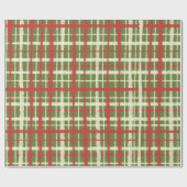 Retro Vintag gestrichen Kariertes Weihnachtsmuster Geschenkpapier (Flach)