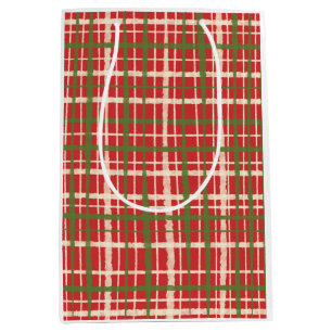 Retro Vintag gestrichen Kariertes Weihnachtsmuster Mittlere Geschenktüte