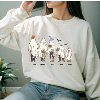 Retro Vintag Ghost Halloween Custom Family Sweatshirt
