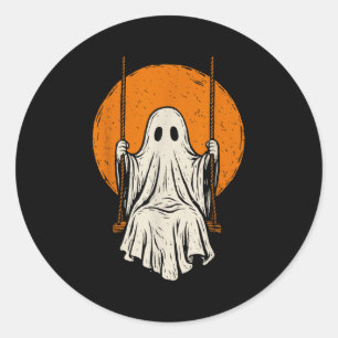 Retro Vintag Ghost Swing Halloween Kostüme Männer  Runder Aufkleber