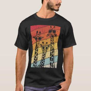 Retro Vintag Giraffe Sonnenbrille Tier T-Shirt
