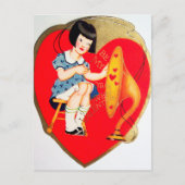Retro Vintag Girl Holiday Postkarte (Vorderseite)