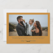 Retro Vintag Golden & Blue Foto Weihnachten (Rückseite)