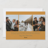 Retro Vintag Golden & Blue Foto Weihnachten (Rückseite)