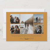 Retro Vintag Golden & Blue Foto Weihnachten (Rückseite)