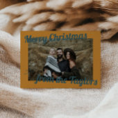 Retro Vintag Golden & Blue Foto Weihnachten