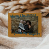 Retro Vintag Golden & Blue Foto Weihnachten