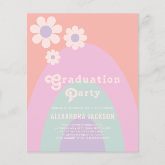 Retro Vintag Graduation Party Budget Flyer (Vorne)