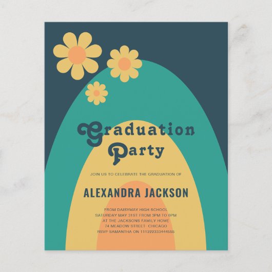 Retro Vintag Graduation Party Budget Flyer (Vorne)