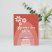 Retro Vintag Graduation Party Simple Daisy (Stehend Vorderseite)