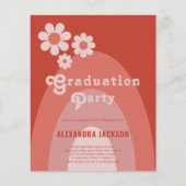 Retro Vintag Graduation Party Simple Daisy (Vorderseite)