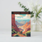 Retro Vintag Grand Canyon Nationalpark Parco delle Postkarte (Stehend Vorderseite)