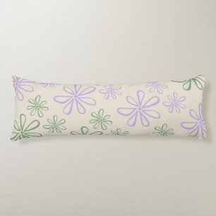 Retro Vintag Green Lila Small Blume Muster Seitenschläferkissen