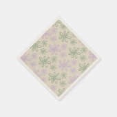 Retro Vintag Green Lila Small Blume Muster Serviette (Ecke)