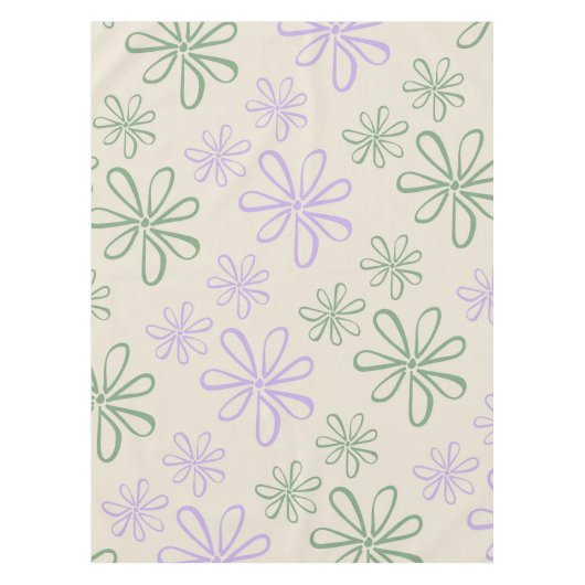 Retro Vintag Green Lila Small Blume Muster Tischdecke (Vorderseite)