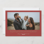 Retro Vintag Green Strips Foto Weihnachten (Rückseite)