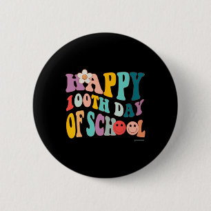 Retro Vintag Groovy 100 Tage Lehrschule Button