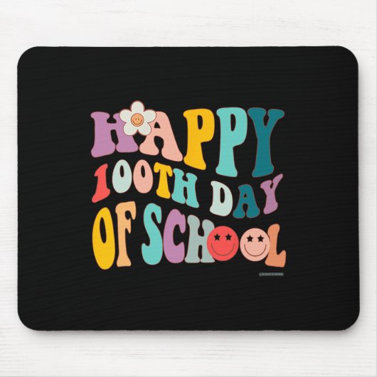 Retro Vintag Groovy 100 Tage Lehrschule Mousepad (Vorne)