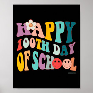 Retro Vintag Groovy 100 Tage Lehrschule Poster