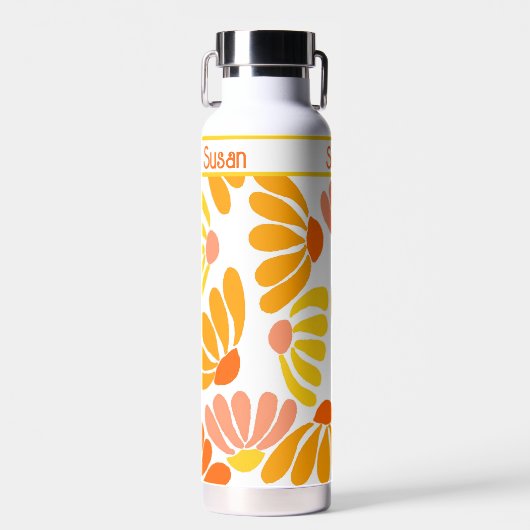 Retro Vintag Groovy Blume Trinkflasche (Vorne)