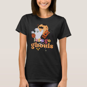 Retro Vintag Groovy Let's Go Ghouls Halloween Gho T-Shirt