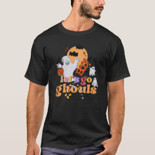 Retro Vintag Groovy Let's Go Ghouls Halloween Gho T-Shirt