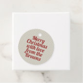 Retro Vintag grüne Streifen Rot Frohe Weihnachten Geschenkanhänger (Beispiel)