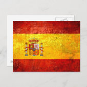 Retro Vintag Grunge Spanische Flagge Spaniens Postkarte (Vorne/Hinten)