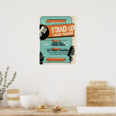 Retro Vintag Grunge Stand Up Comedy Show Poster (Küche)
