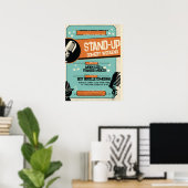 Retro Vintag Grunge Stand Up Comedy Show Poster (Heimbüro)
