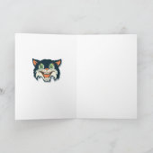 Retro Vintag Halloween Cat Karte (Innenseite)