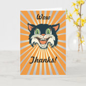 Retro Vintag Halloween Cat Karte (Gelbe Blume)