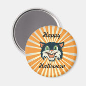 Retro Vintag Halloween Cat Magnet (Vorderseite/Rückseite)