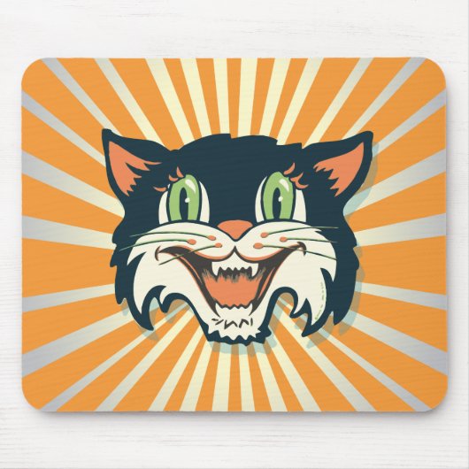 Retro Vintag Halloween Cat Mousepad (Vorne)