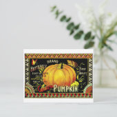 Retro Vintag Halloween Golden Pumpkin Postkarte (Stehend Vorderseite)