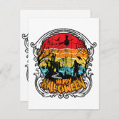 Retro Vintag Halloween - Vintages Halloween Begleitkarte (Vorne/Hinten)