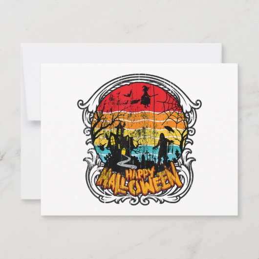 Retro Vintag Halloween - Vintages Halloween Feiertagskarte (Vorderseite)
