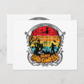 Retro Vintag Halloween - Vintages Halloween Feiertagskarte (Vorne/Hinten)