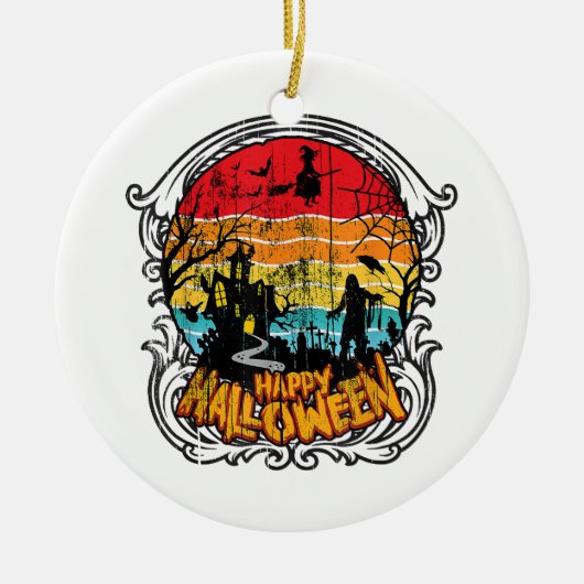 Retro Vintag Halloween - Vintages Halloween Keramik Ornament (Vorne)