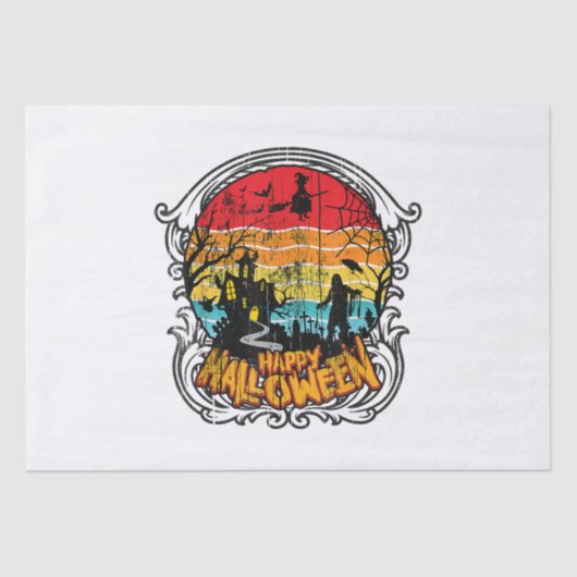 Retro Vintag Halloween - Vintages Halloween Seidenpapier (Vorderseite)