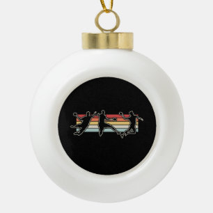 Retro Vintag Handball Player Keramik Kugel-Ornament