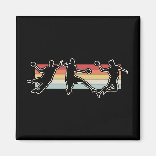 Retro Vintag Handball Player Magnet (Vorne)