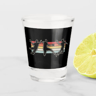 Retro Vintag Handball Player Schnapsglas