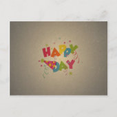 Retro Vintag Happy Birthday Pattern Postkarte (Vorderseite)