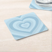 Retro Vintag Hearts Baby Blue Rechteckiger Pappuntersetzer (angewinkelt)
