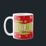 Retro Vintag Holly Jolly Christmas Kaffeetasse<br><div class="desc">Retro Vintag Holly Jolly Weihnachtskaffee Tasse</div>