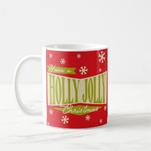 Retro Vintag Holly Jolly Christmas Kaffeetasse