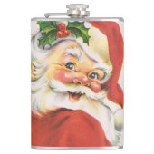 Retro Vintag Holly Jolly Santa Claus Weihnachten Flachmann (Vorderseite)